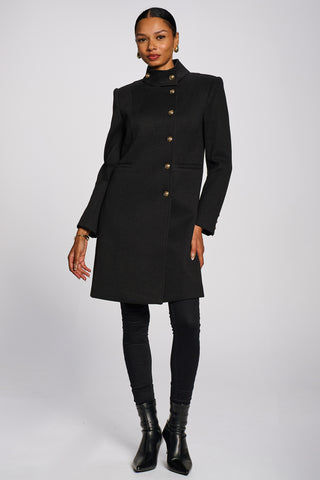 Asymmetrical Button Detail Jacket, Black