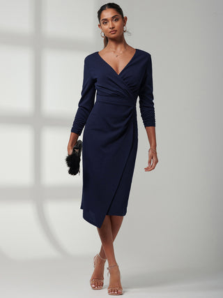 Violetta 3/4 Sleeve Bodycon Dress, Navy