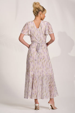 Mesh Wrap Midaxi Dress, Multi Floral