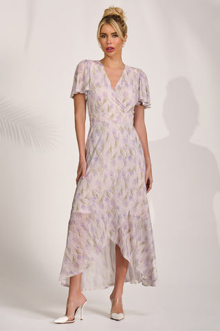 Mesh Wrap Midaxi Dress, Multi Floral