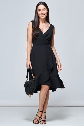 Gayelle Frill Hem Dress, Black