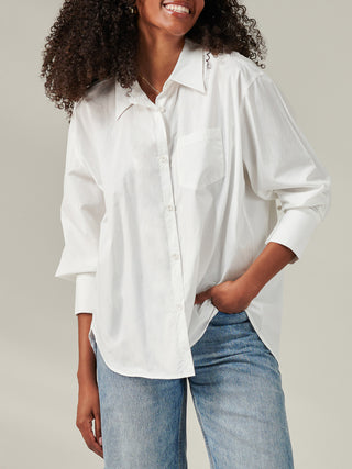 Keyhole Back Detail Blouse, White