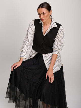 Plain Button Up Waistcoat, Black
