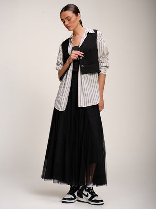 Plain Button Up Waistcoat, Black