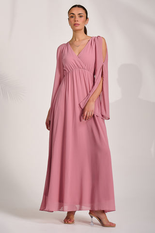 Chiffon Maxi Dress, Dusty Pink