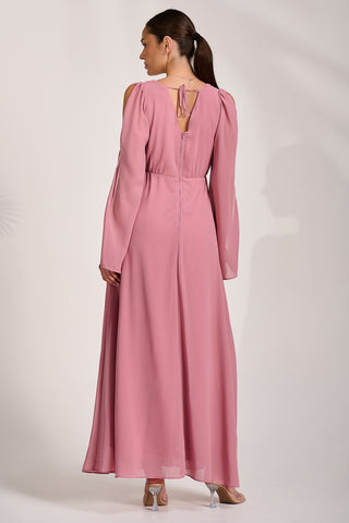 Chiffon Maxi Dress, Dusty Pink