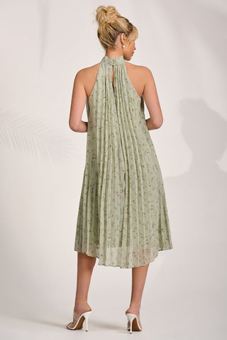 Halter Neck Midi Dress, Mint Green