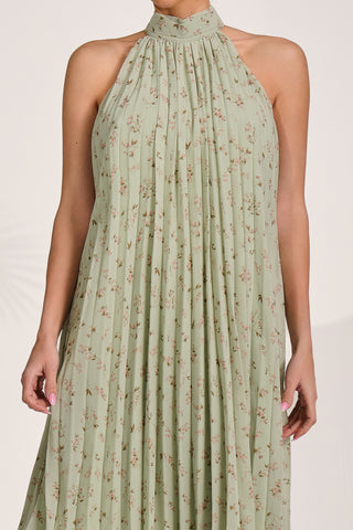Halter Neck Midi Dress, Mint Green