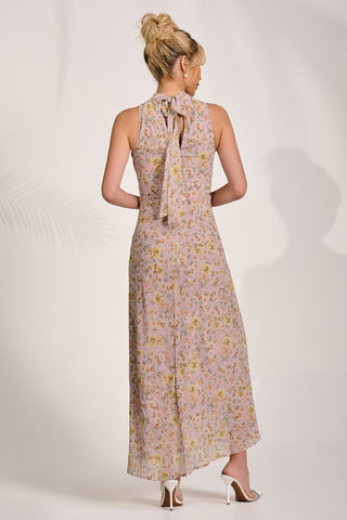 Chiffon Halterneck Midaxi Dress, Pink Floral