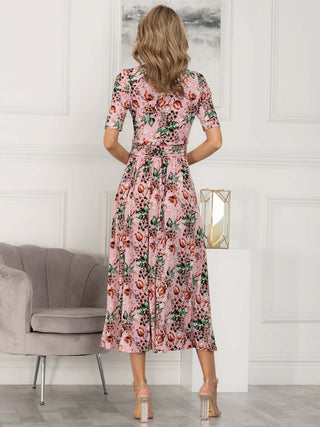 Jolie Moi Coleen Wrap Maxi Dress, Pink Floral