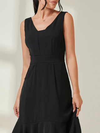 Jolie Moi Palmer Dip Hem Shift Dress, Black