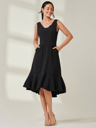 Jolie Moi Palmer Dip Hem Shift Dress, Black