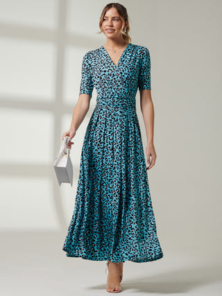 Jolie Moi Molly Jersey Maxi Dress, Blue Animal