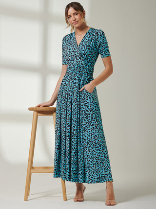 Jolie Moi Molly Jersey Maxi Dress, Blue Animal