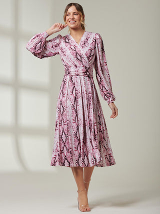 Harper Long Sleeve Jersey Dress, Pink Multi