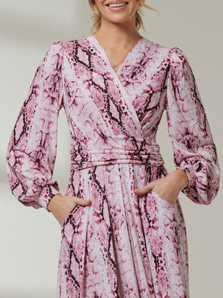 Harper Long Sleeve Jersey Dress, Pink Multi