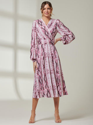 Harper Long Sleeve Jersey Dress, Pink Multi