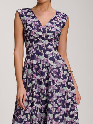 Scuba Printed Midaxi Dress, Purple Floral