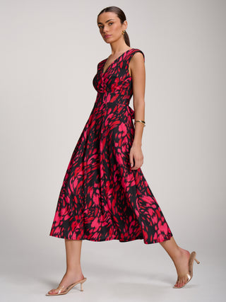 Scuba Printed Midaxi Dress, Red Animal