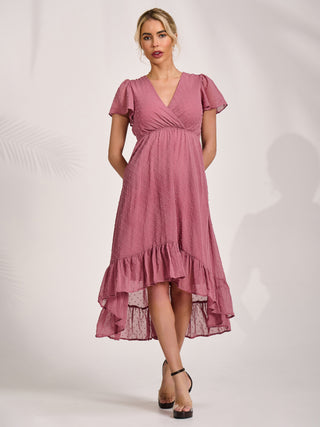 Petite Chiffon Midaxi Dress, Dusty Pink