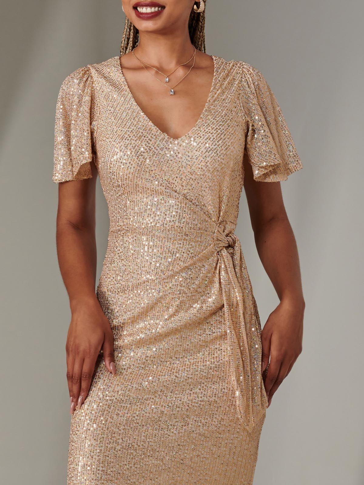 Gold pencil dress hotsell