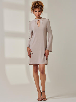 Metallic Keyhole Detail Tunic Dress, Rose Gold – Jolie Moi Retail