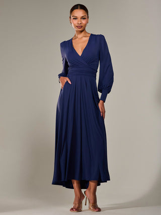 Long Sleeve Super Soft Jersey Maxi Dress, Navy