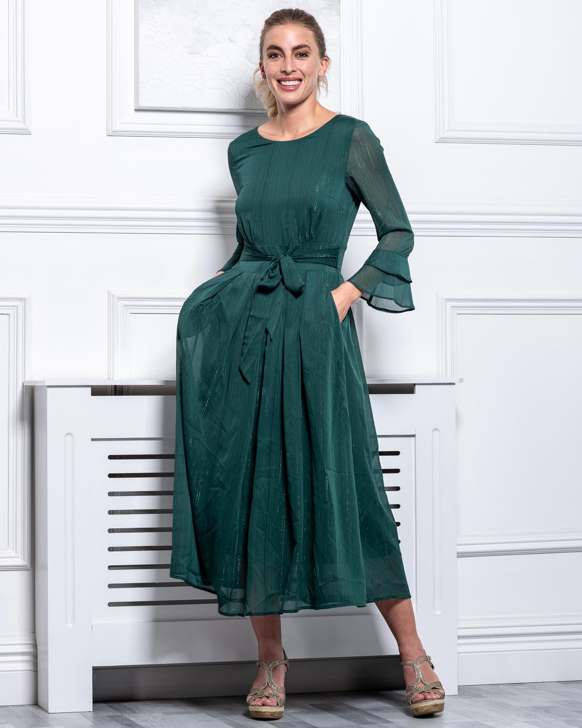 Long sleeve retro outlet maxi dress