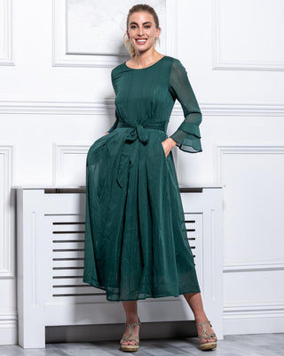 Sample Sale - Long Sleeve Maxi Dress, Green