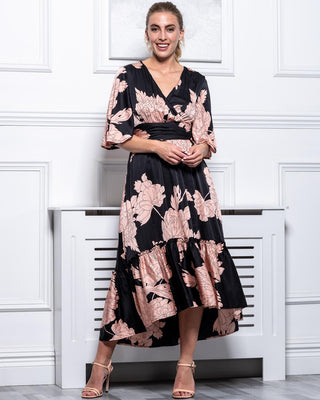 Sample Sale - Tiered Maxi Dress, Black Floral