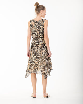 Sample Sale - Midi Dress, Brown Pattern