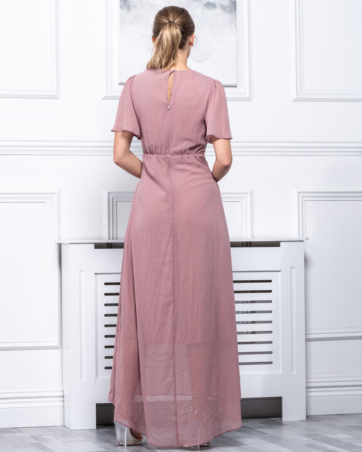 Long sleeve outlet pink maxi dress