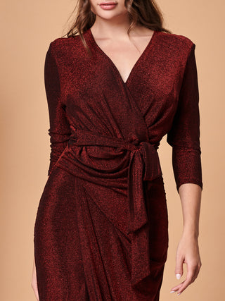 Sample Sale - Front Wrap Dress, Wine
