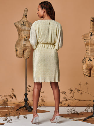 Sample Sale - Long Sleeve Wrap Midi Dress, Cream