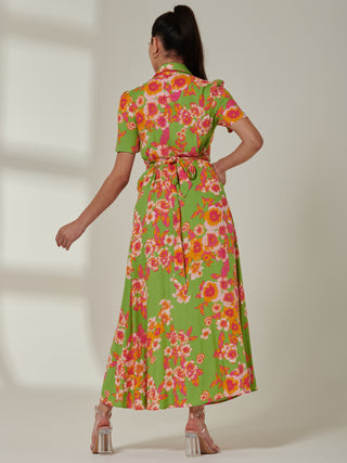 Sample Sale - Floral Print Button Dress, Multi