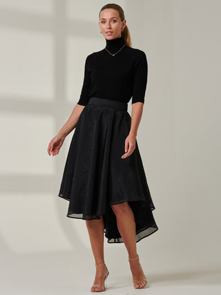 Sample Sale - Plain Fit & Flare Skirt, Black