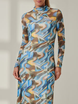 Sample Sale - Mesh Tie Dye Maxi Dress, Multi