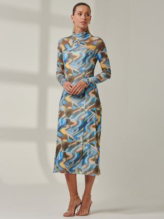 Sample Sale - Mesh Tie Dye Maxi Dress, Multi