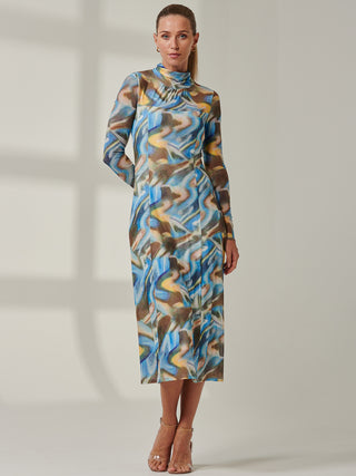 Sample Sale - Mesh Tie Dye Maxi Dress, Multi