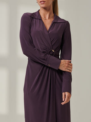 Sample Sale - Tie Waist Shirt Dress, Purple