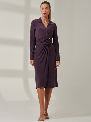 Sample Sale - Tie Waist Shirt Dress, Purple