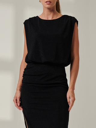 Sample Sale - Side Slit Bodycon Dress, Black