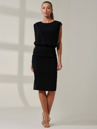 Sample Sale - Side Slit Bodycon Dress, Black