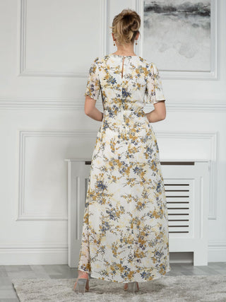 Sample Sale - Wrap Maxi Dress, White Floral