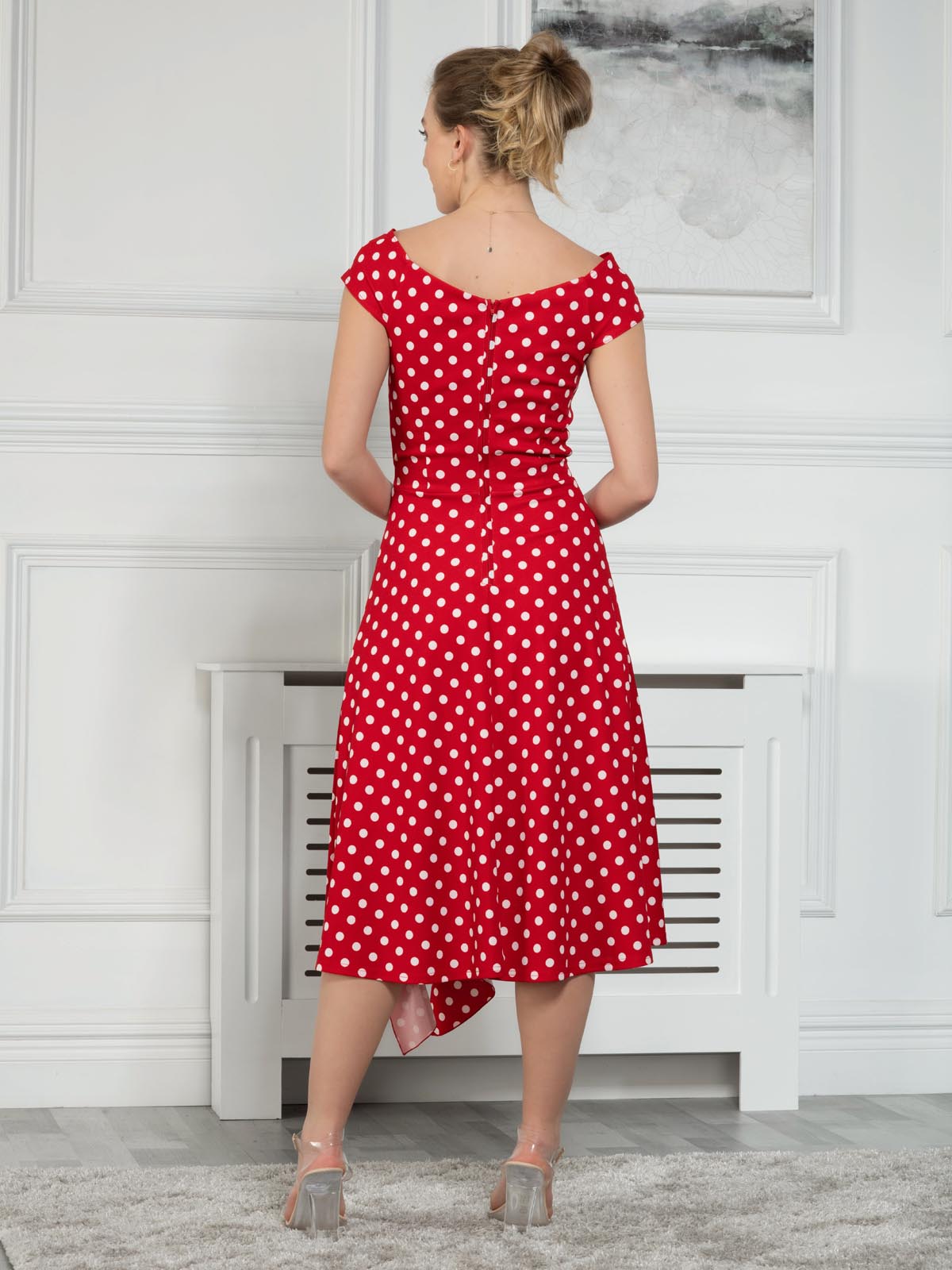 Sample Sale - Tie Waist Midi Dress, Red Polka – Jolie Moi Retail