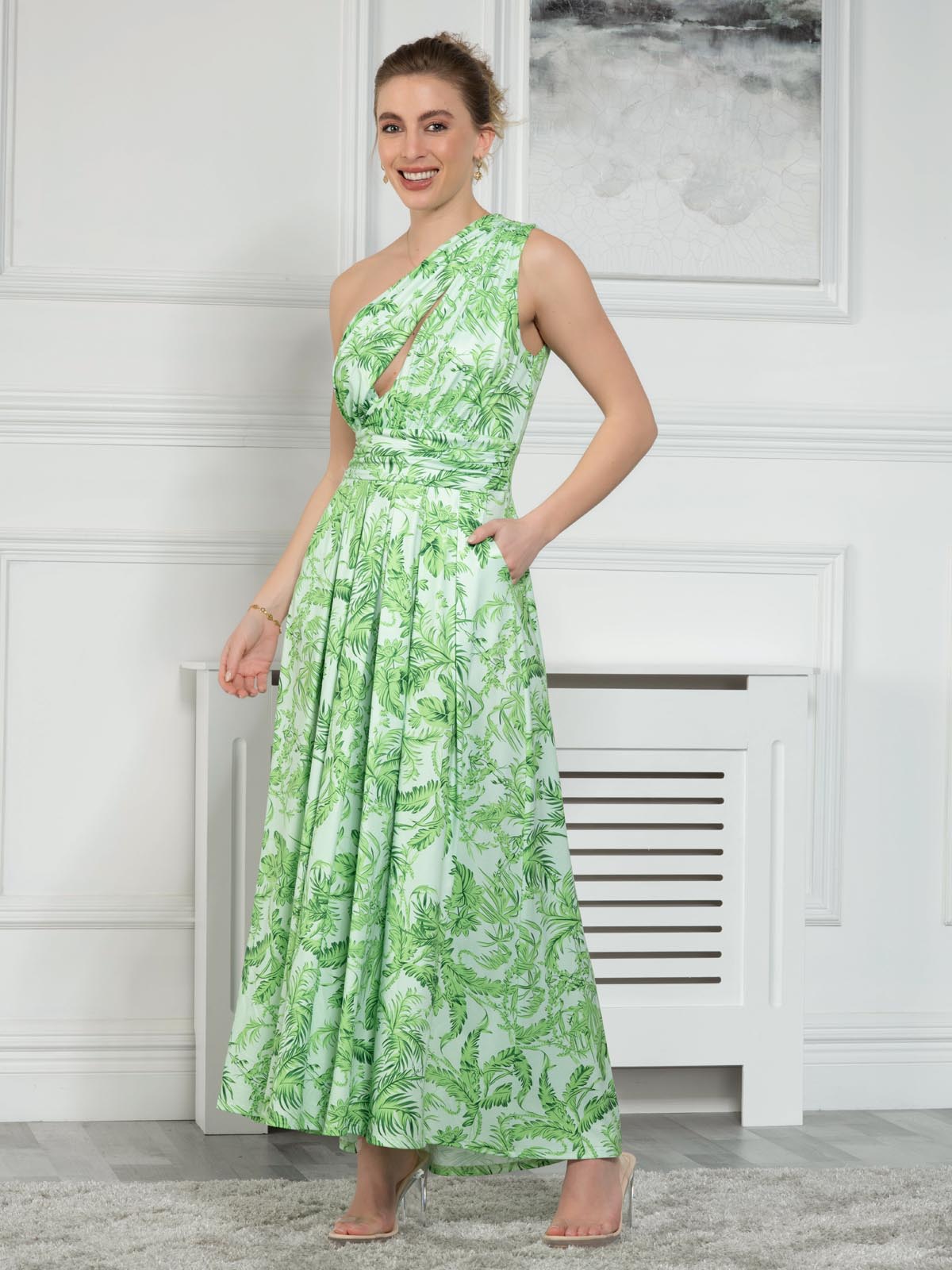 Green leaf hot sale maxi dress