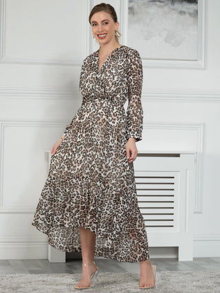 Sample Sale - Long Sleeve Maxi Dress, Animal Print