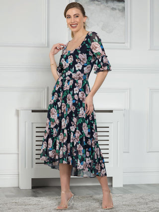 Sample Sale - Midi Dress, Navy Floral