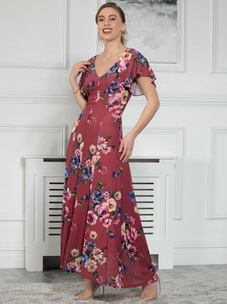 Sample Sale - Maxi Dress, Rust Floral