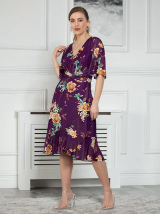 Sample Sale - Midi Dress, Purple Floral